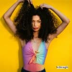 lady showing her perfect middle part blowout hair